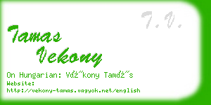 tamas vekony business card